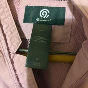 Champion Women's Pink Windbreaker Jacket Size M Casual Hooded Lightweight